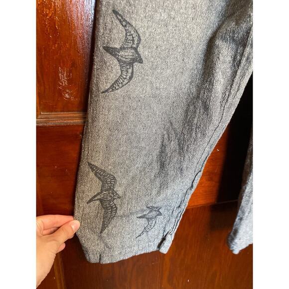 Gray Earthy Crunchy Cotton Ganesh Himal Bird Jumper Overalls - Picture 3 of 12